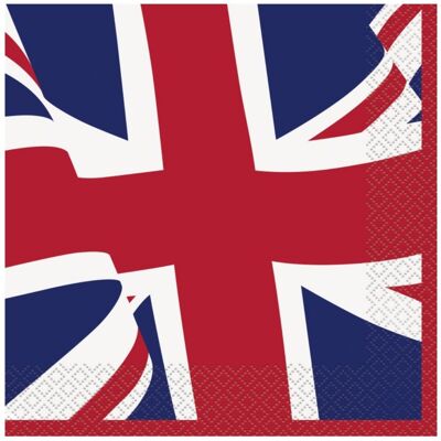 Unique Papírové ubrousky Britská vlajka 33 × 33 cm – 16 ks Unique Papírové ubrousky Britská vlajka 33 × 33 cm – 16 ks