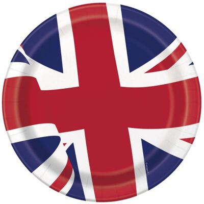 Unique Papírové talíře Britská vlajka 23 cm – 8 ks Unique Papírové talíře Britská vlajka 23 cm – 8 ks