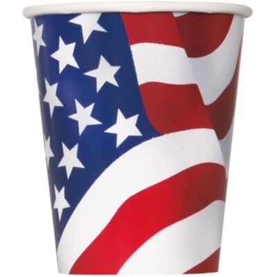 Unique Papírové kelímky Americká vlajka 266 ml – 8 ks Unique Papírové kelímky Americká vlajka 266 ml – 8 ks