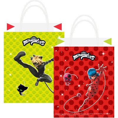 Amscan - Riethmüller Papírové taštičky Miraculous Beruška a Kočičí Noir – 12,7 × 21,5 cm, 8 ks Amscan - Riethmüller Papírové taštičky Miraculous Beruška a Kočičí Noir – 12,7 × 21,5 cm, 8 ks