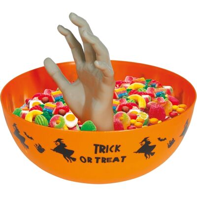 Fiestas Guirca Halloweenská miska s rukou – oranžová 25 cm Fiestas Guirca Halloweenská miska s rukou – oranžová 25 cm