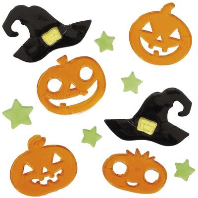 Fiestas Guirca Gelová dekorace na okno Halloween – Dýně a čarodějnické klobouky 20 x 25 cm Fiestas Guirca Gelová dekorace na okno Halloween – Dýně a čarodějnické klobouky 20 x 25 cm