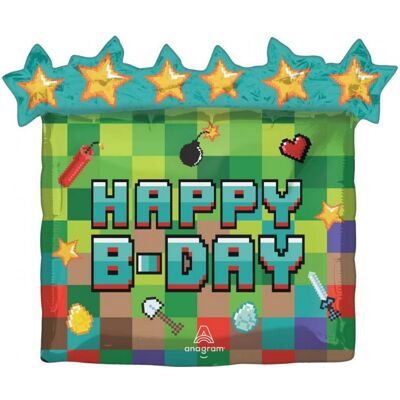 Anagram Fóliový balonek Pixel Party Happy B-Day – 63 x 58 cm Anagram Fóliový balonek Pixel Party Happy B-Day – 63 x 58 cm