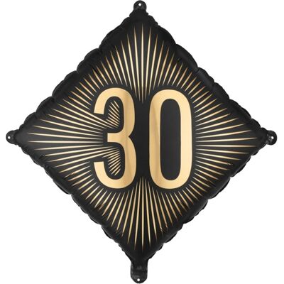 Party Deco Fóliový balonek číslo 30 černozlatý – 46 × 46 cm Party Deco Fóliový balonek číslo 30 černozlatý – 46 × 46 cm