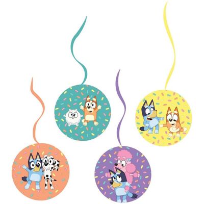Unique Závěsné spirálové dekorace Bluey – 61 cm, 4 ks Unique Závěsné spirálové dekorace Bluey – 61 cm, 4 ks
