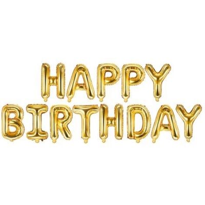 Party Deco Foliový nápis HAPPY BIRTHDAY ve zlaté barvě 340 x 35 cm Party Deco Foliový nápis HAPPY BIRTHDAY ve zlaté barvě 340 x 35 cm