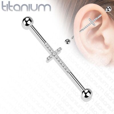Industrial piercing TITAN - kříž Industrial piercing TITAN - kříž