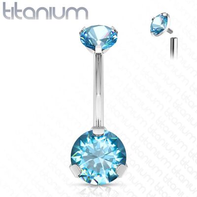 Piercing do pupíku vnitřní závit, zirkon - TITAN (tyrkysová) Piercing do pupíku vnitřní závit, zirkon - TITAN (tyrkysová)