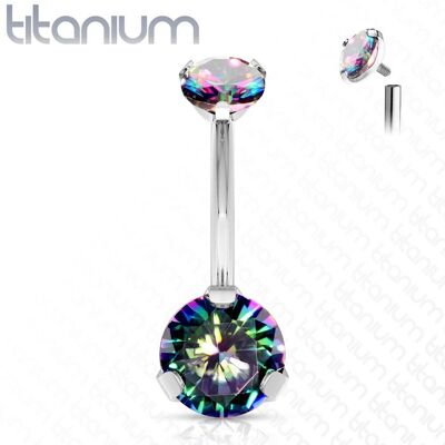 Piercing do pupíku vnitřní závit, zirkon - TITAN (vitrail medium) Piercing do pupíku vnitřní závit, zirkon - TITAN (vitrail medium)