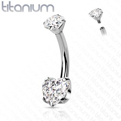 Piercing do pupíku srdíčko - TITAN (čirá) Piercing do pupíku srdíčko - TITAN (čirá)