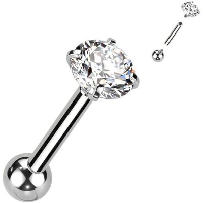 Cartilage piercing TITAN (1,2 x 6 mm, kamínek 3 mm) Cartilage piercing TITAN (1,2 x 6 mm, kamínek 3 mm)