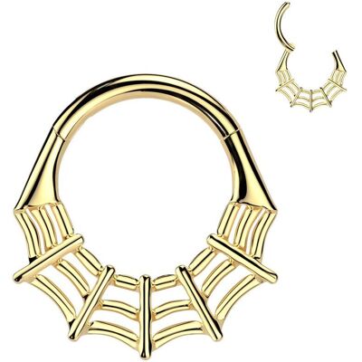 Zlacený segment kruh pavučina - helix / cartilage / tragus piercing TITAN (1,2 x 8 mm) Zlacený segment kruh pavučina - helix / cartilage / tragus piercing TITAN (1,2 x 8 mm)