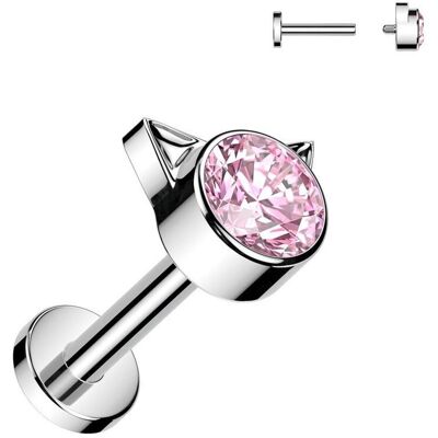 Piercing do brady titan Kitty (růžový 1,2 x 6 mm) Piercing do brady titan Kitty (růžový 1,2 x 6 mm)