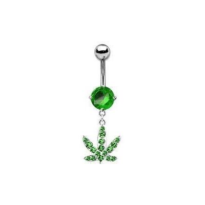 S4U Piercing do pupíku - list marihuany (zelená) S4U Piercing do pupíku - list marihuany (zelená)