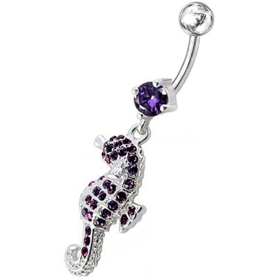 S4U Stříbrný piercing do pupíku - mořský koník (fialová) S4U Stříbrný piercing do pupíku - mořský koník (fialová)