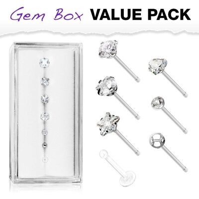 Sada 7mi piercingů do nosu Sada 7mi piercingů do nosu