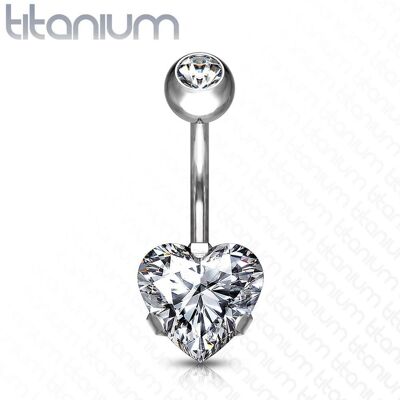 Piercing do pupíku srdce - TITAN (čirá) Piercing do pupíku srdce - TITAN (čirá)