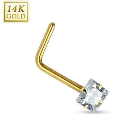 Zlatý piercing do nosu - čirý zirkon, Au 585/1000 Zlatý piercing do nosu - čirý zirkon, Au 585/1000