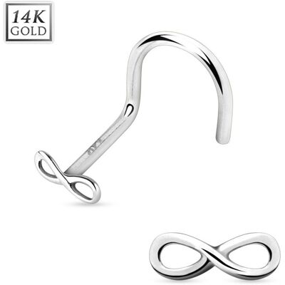 Zlatý piercing do nosu - infinity - nekonečno, Au 585/1000 Zlatý piercing do nosu - infinity - nekonečno, Au 585/1000