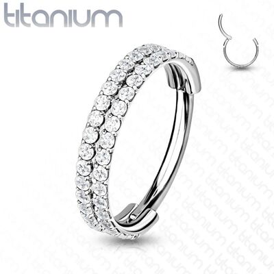 Kruh se zirkony - helix / cartilage / tragus piercing TITAN (1,2 x 10 mm) Kruh se zirkony - helix / cartilage / tragus piercing TITAN (1,2 x 10 mm)