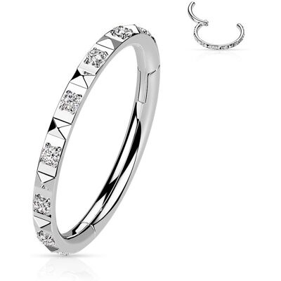 Segment kruh se zirkony - helix / cartilage / tragus piercing 1,2 x 10 mm Segment kruh se zirkony - helix / cartilage / tragus piercing 1,2 x 10 mm