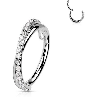 Segment kruh se zirkony - helix / cartilage / tragus piercing 1,2 x 8 mm Segment kruh se zirkony - helix / cartilage / tragus piercing 1,2 x 8 mm