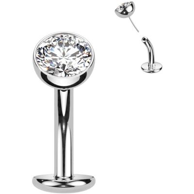 Obrácený PUSH IN piercingu do pupíku TITAN (čirá) Obrácený PUSH IN piercingu do pupíku TITAN (čirá)