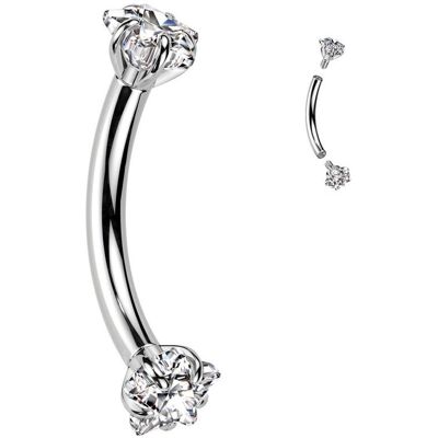 Piercing do obočí TITAN s hvězdičkami (1,2 x 10 mm) Piercing do obočí TITAN s hvězdičkami (1,2 x 10 mm)