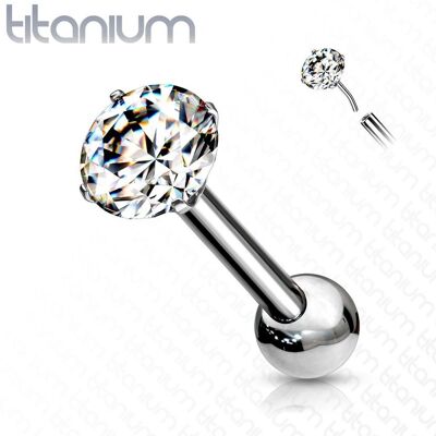 Cartilage piercing do ucha TITAN, 1,2 x 8 mm zirkon 3 mm Cartilage piercing do ucha TITAN, 1,2 x 8 mm zirkon 3 mm