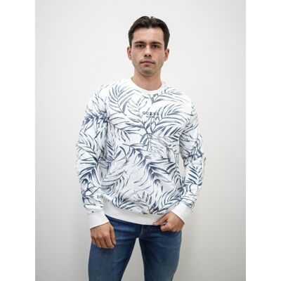 Guess pánská bílá vzorovaná mikina M Guess pánská bílá vzorovaná mikina M