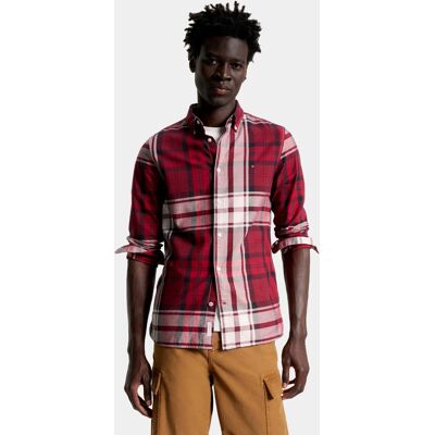 Tommy Hilfiger pánská vínová kostkovaná košile XL Tommy Hilfiger pánská vínová kostkovaná košile XL