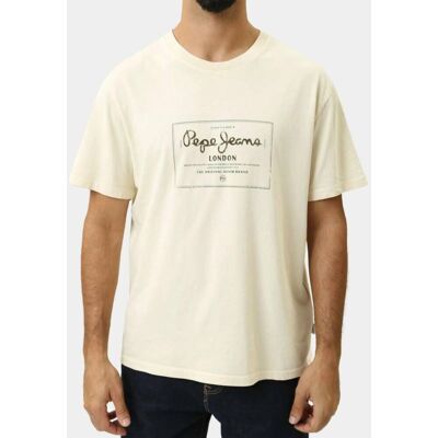 Pepe Jeans pánské béžové tričko Simon XL Pepe Jeans pánské béžové tričko Simon XL