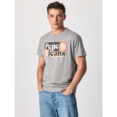 Pepe Jeans pánské šedé tričko Wells S Pepe Jeans pánské šedé tričko Wells S