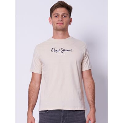Beige Casual bavlněné tričko Pepe Jeans - Tričko Beige Casual bavlněné tričko Pepe Jeans - Tričko