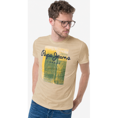 Pepe Jeans pánské béžové tričko L Pepe Jeans pánské béžové tričko L