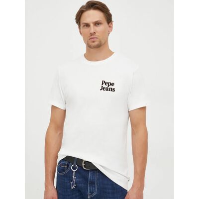 Pepe Jeans pánské krémové tričko XL Pepe Jeans pánské krémové tričko XL