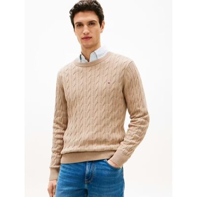 Tommy Hilfiger pánský béžový svetr L Tommy Hilfiger pánský béžový svetr L