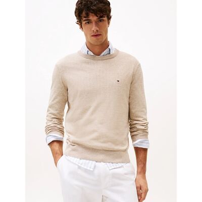 Tommy Hilfiger pánský béžový svetr XL Tommy Hilfiger pánský béžový svetr XL