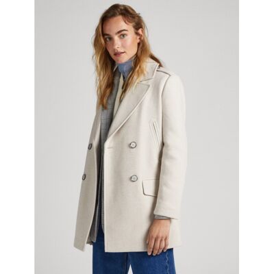 Pepe Jeans dámský krémový kabát S Pepe Jeans dámský krémový kabát S