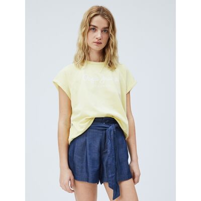 Pepe Jeans dámské žluté tričko Gala XS Pepe Jeans dámské žluté tričko Gala XS