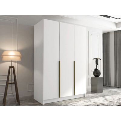 MUEBLES Atlanta 205 Bílý zlatý skříň s panty - Úložný nábytek MUEBLES Atlanta 205 Bílý zlatý skříň s panty - Úložný nábytek