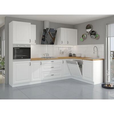 Rohová kuchyně 218/110 cm FRYZIA 1 - bílá + LED osvětlení ZDARMA Rohová kuchyně 218/110 cm FRYZIA 1 - bílá + LED osvětlení ZDARMA