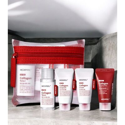 Medi-Peel - Red Lacto Collagen Skin Care Trial Kit - Cestovní sada s kolagenem - Toner 30ml + Ampoule + 15ml Krém + 15ml Maska + 15ml Medi-Peel - Red Lacto Collagen Skin Care Trial Kit - Cestovní sada s kolagenem - Toner 30ml + Ampoule + 15ml Krém + 15ml Maska + 15ml