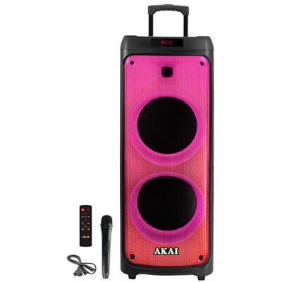 Přenosný Bluetooth reproduktor Akai 1010 - Bezdrátové mikrofon, 100W Přenosný Bluetooth reproduktor Akai 1010 - Bezdrátové mikrofon, 100W