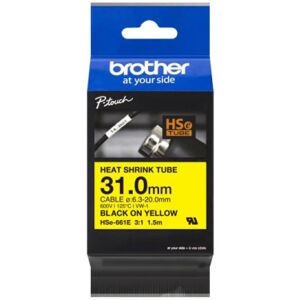 BROTHER HSE-661E - černý tisk na žluté, šířka 31,0 mm, HSE661E BROTHER HSE-661E - černý tisk na žluté, šířka 31,0 mm, HSE661E