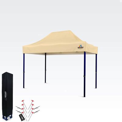BRIMO Prodejní stánek 2x3m Rychle Skládací altán - bez 3 stěn - Béžová 70% polyester, 30% PVC BRIMO Prodejní stánek 2x3m Rychle Skládací altán - bez 3 stěn - Béžová 70% polyester, 30% PVC