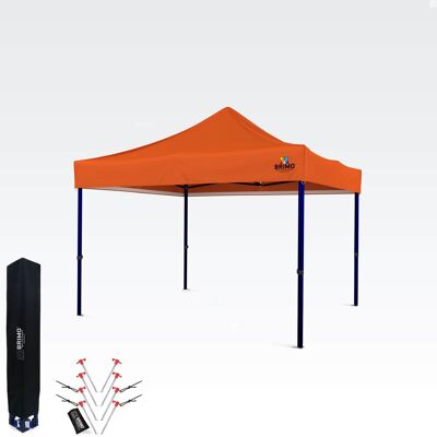 BRIMO Nůžkový stan 3x3 m – Rychlá montáž a 100% ochrana pro párty a oslavy - bez 3 stěn - Oranžová 70% polyester, 30% PVC BRIMO Nůžkový stan 3x3 m – Rychlá montáž a 100% ochrana pro párty a oslavy - bez 3 stěn - Oranžová 70% polyester, 30% PVC