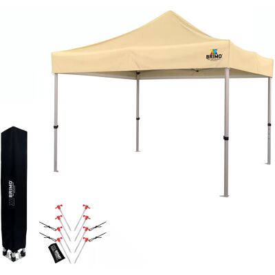 Zahradní altán Skládací 3x3 m Prémiová ochrana UV/PVC Pevná konstrukce BRIMO Rychlé skládání bez nářadí - bez stěn - Béžová 70% polyester, 30% PVC Zahradní altán Skládací 3x3 m Prémiová ochrana UV/PVC Pevná konstrukce BRIMO Rychlé skládání bez nářadí - bez stěn - Béžová 70% polyester, 30% PVC