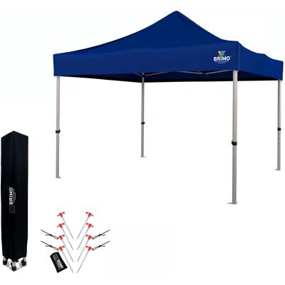 Zahradní altán Skládací 3x3 m Prémiová ochrana UV/PVC Pevná konstrukce BRIMO Rychlé skládání bez nářadí - bez stěn - Modrá 70% polyester, 30% PVC Zahradní altán Skládací 3x3 m Prémiová ochrana UV/PVC Pevná konstrukce BRIMO Rychlé skládání bez nářadí - bez stěn - Modrá 70% polyester, 30% PVC