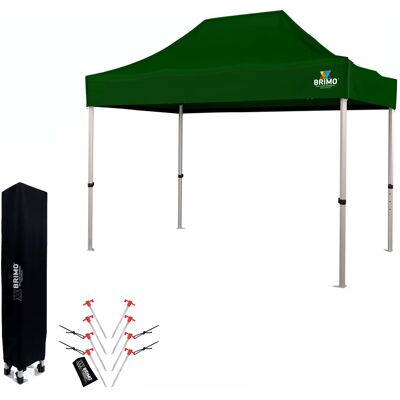 BRIMO Nůžkový stan 2×3 m hliníkový bez stěn Rychlá montáž a pevný lehký rám - bez 3 stěn - Zelená 70% polyester, 30% PVC BRIMO Nůžkový stan 2×3 m hliníkový bez stěn Rychlá montáž a pevný lehký rám - bez 3 stěn - Zelená 70% polyester, 30% PVC